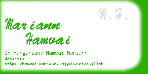 mariann hamvai business card